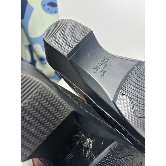 Dansko Women's Mule Shoes Size 40 9.5 black leather embossed slip on clog goth - Picture 5 of 6